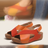 Gaia Comfortable Wedge Everyday Sandals — Orange variant