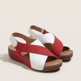 Gaia Comfortable Wedge Everyday Sandals — Red variant