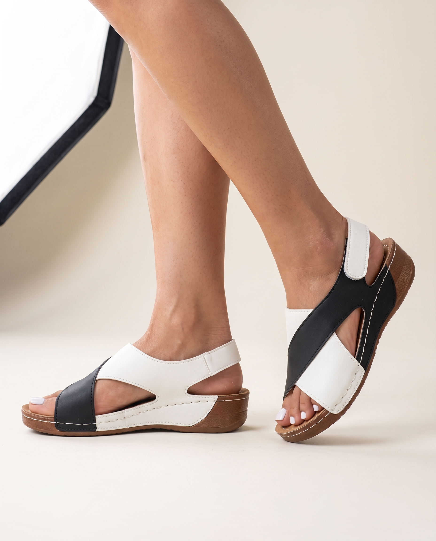 Gaia Comfortable Wedge Everyday Sandals — Australian studio lifestyle view
