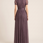 Georgeta | Modern Charming Midi Dress — Purple — back view