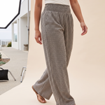 Gingham Wide Leg Trousers – Black lifestyle