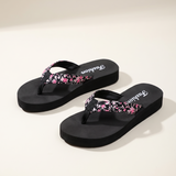 Greta Comfortable Floral Everyday Flip-Flops — side view