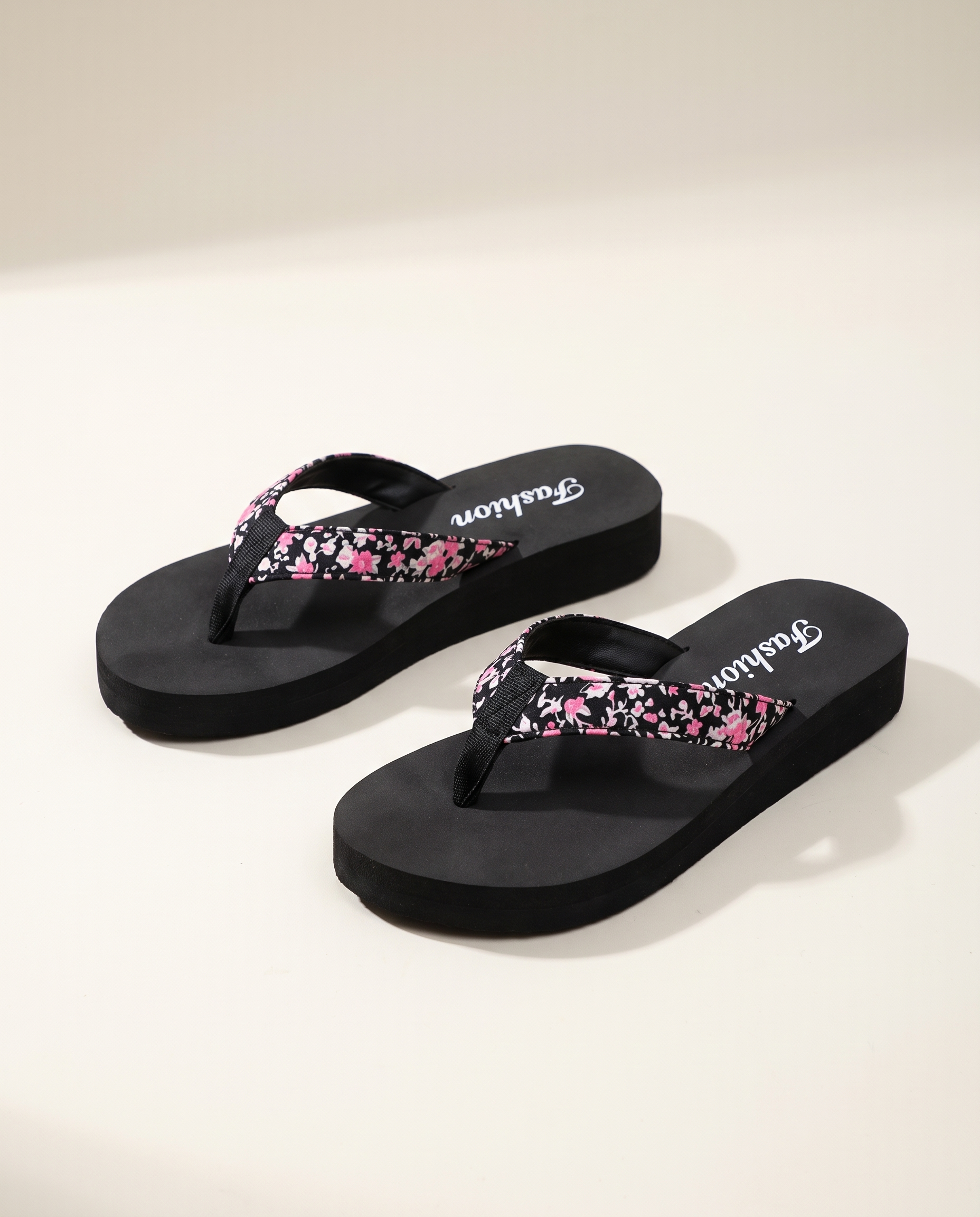 Greta Comfortable Floral Everyday Flip-Flops — side view
