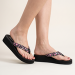 Greta Comfortable Floral Everyday Flip-Flops — Australian studio lifestyle view