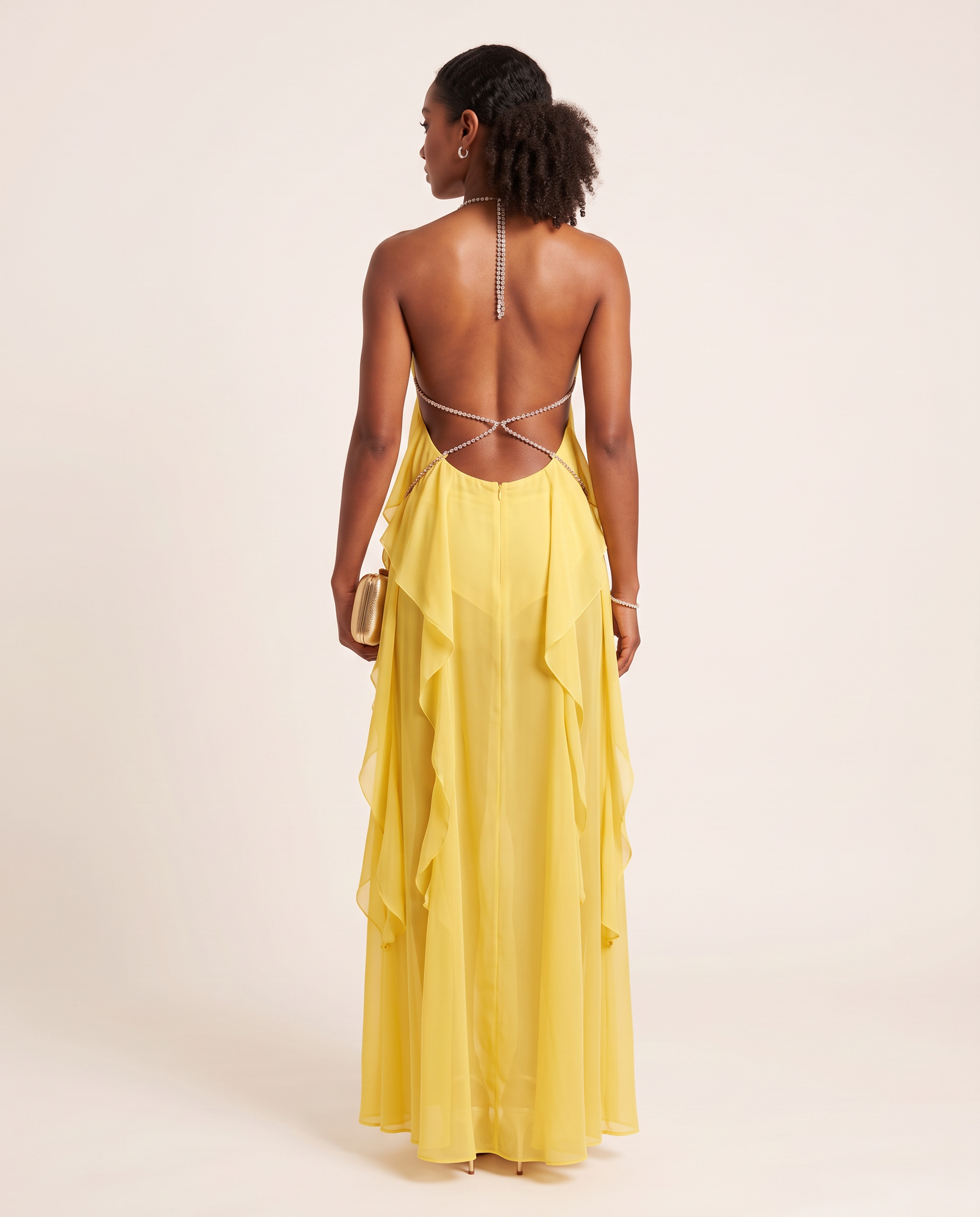 Halter Formal Dress with Chain Detail – alternate product view
