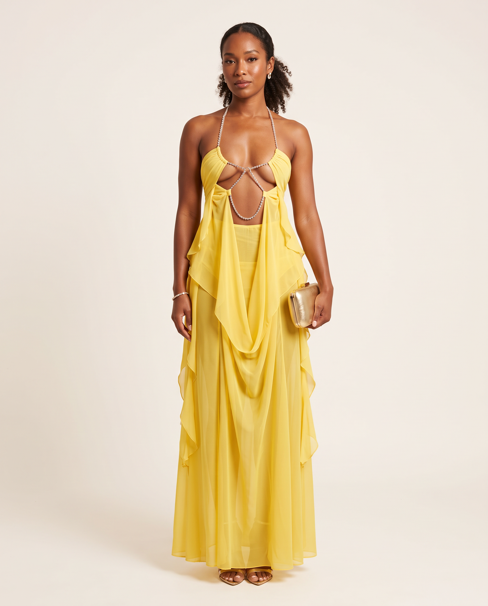 Halter Formal Dress with Chain Detail – primary product view