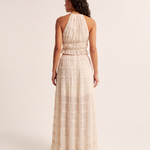 Halter Neck Top and Foldable Maxi Skirt Set – back
