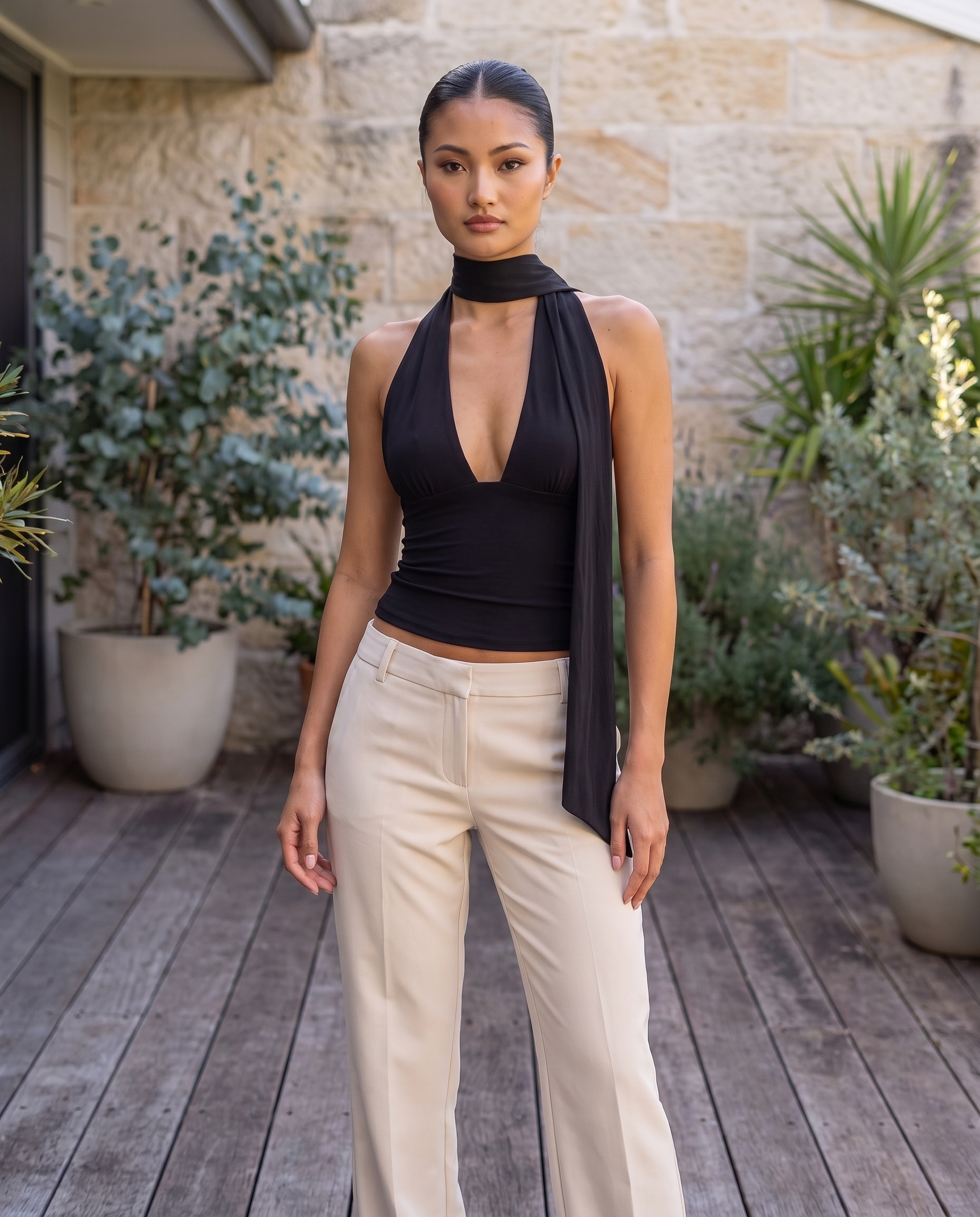 Halter Scarf Tank Top – Australian lifestyle view