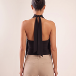 Halter Scarf Tank Top – studio back view