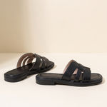 Harlow Comfortable Open-Toe Flat Sandals — side view