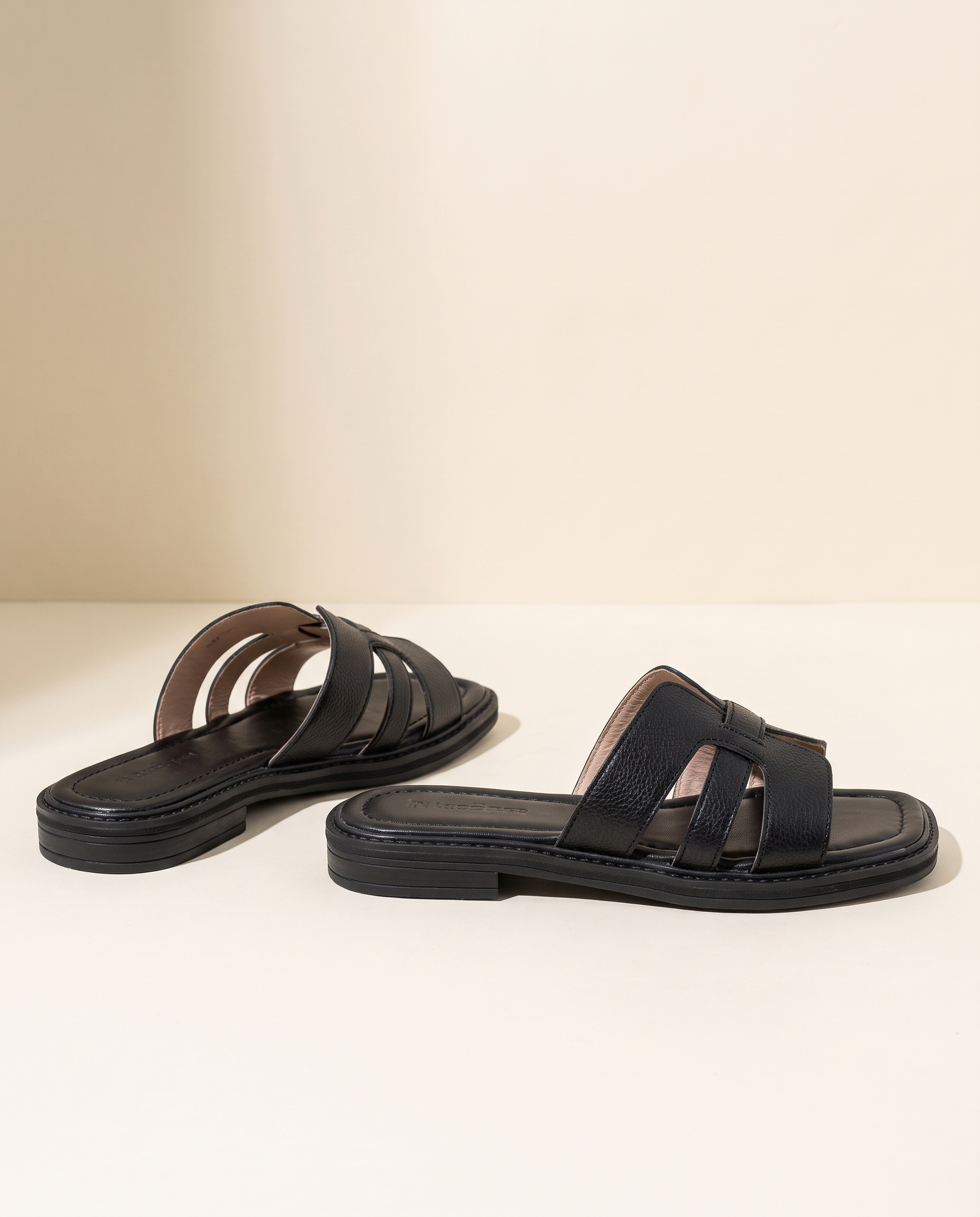 Harlow Comfortable Open-Toe Flat Sandals — side view