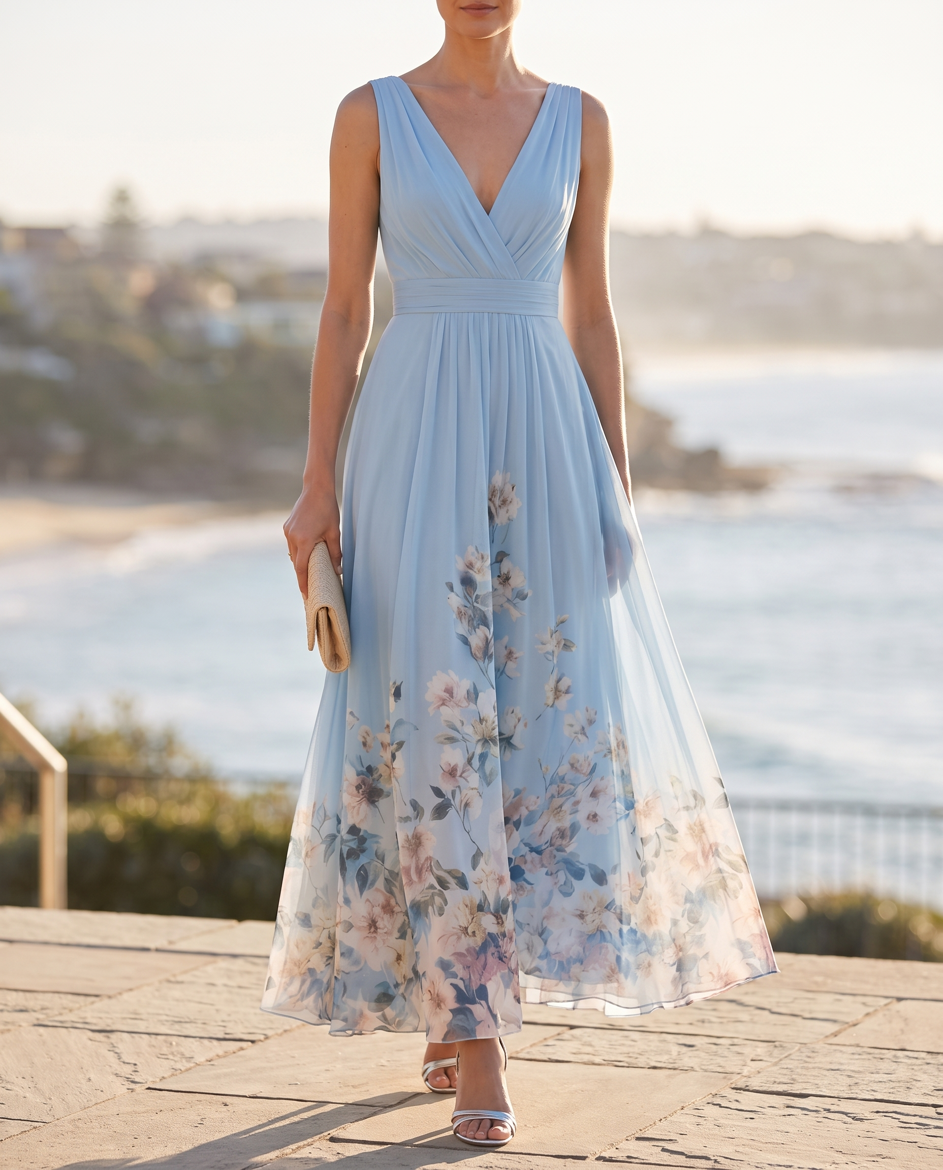 Harper floral wedding guest dress Australian coastal lifestyle