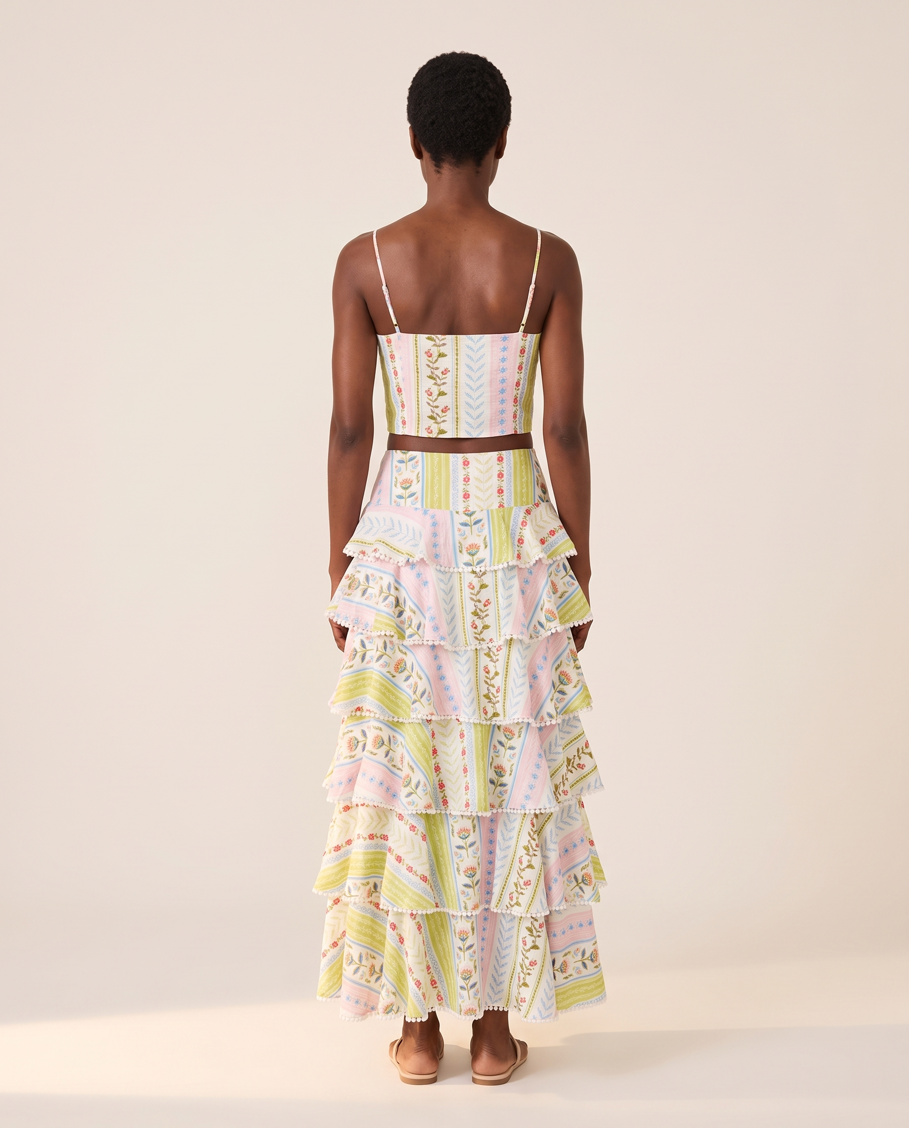 Harper Contemporary Floral Ruffle Skirt Set – back