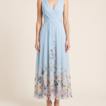 Harper floral wedding guest dress Light Blue