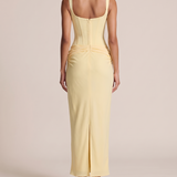 Camille Square-Neck Corset Maxi Dress — back studio