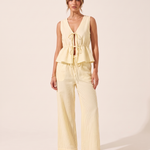 Striped Tie-Front Wide-Leg Trouser Set — primary product view