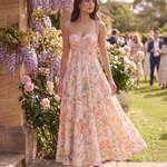 Botanical Halter Maxi Dress — Lifestyle 1 Pink Floral