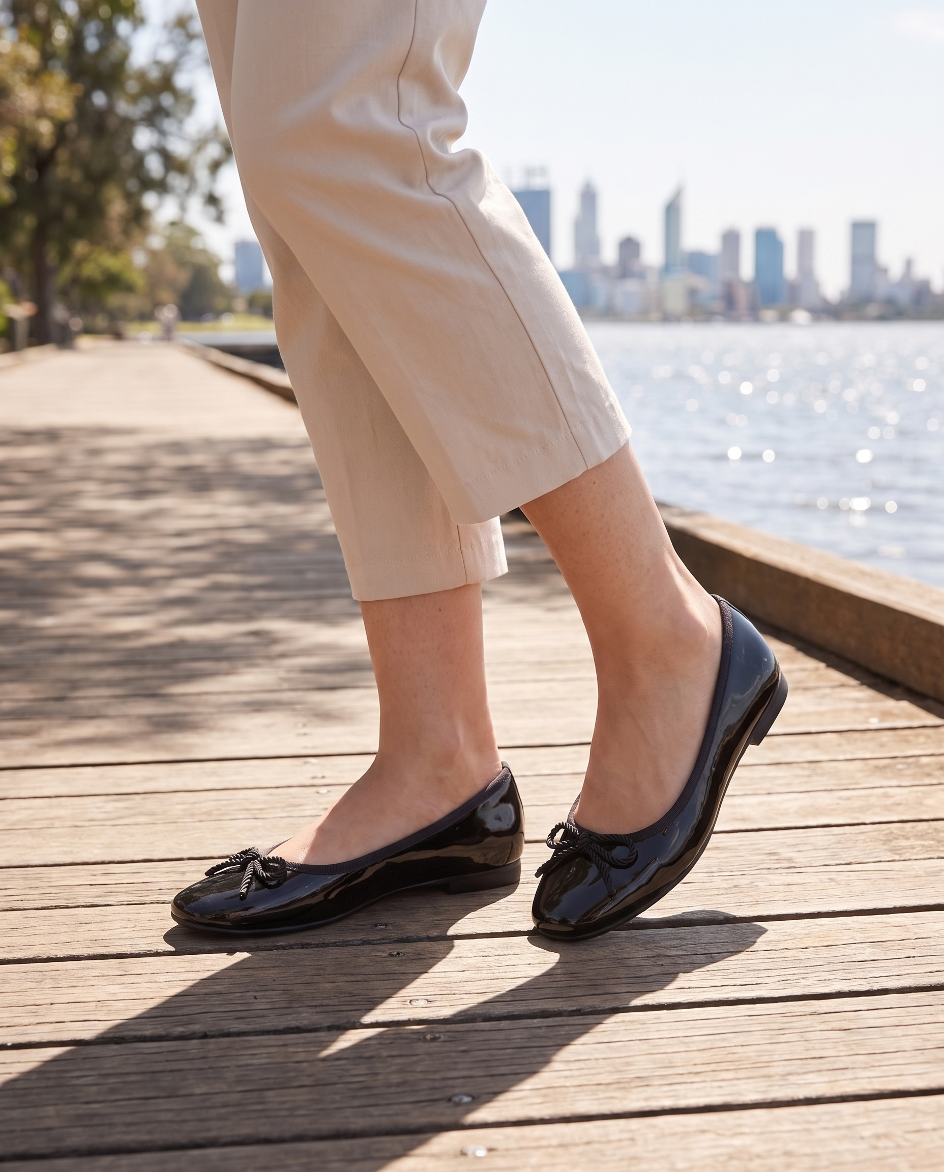 Patent Ballet Flats with Bow — lifestyle