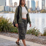 Camo Print Drawstring Cargo Shorts – Baggy Knee Length Casual Shorts — Australian lifestyle 2