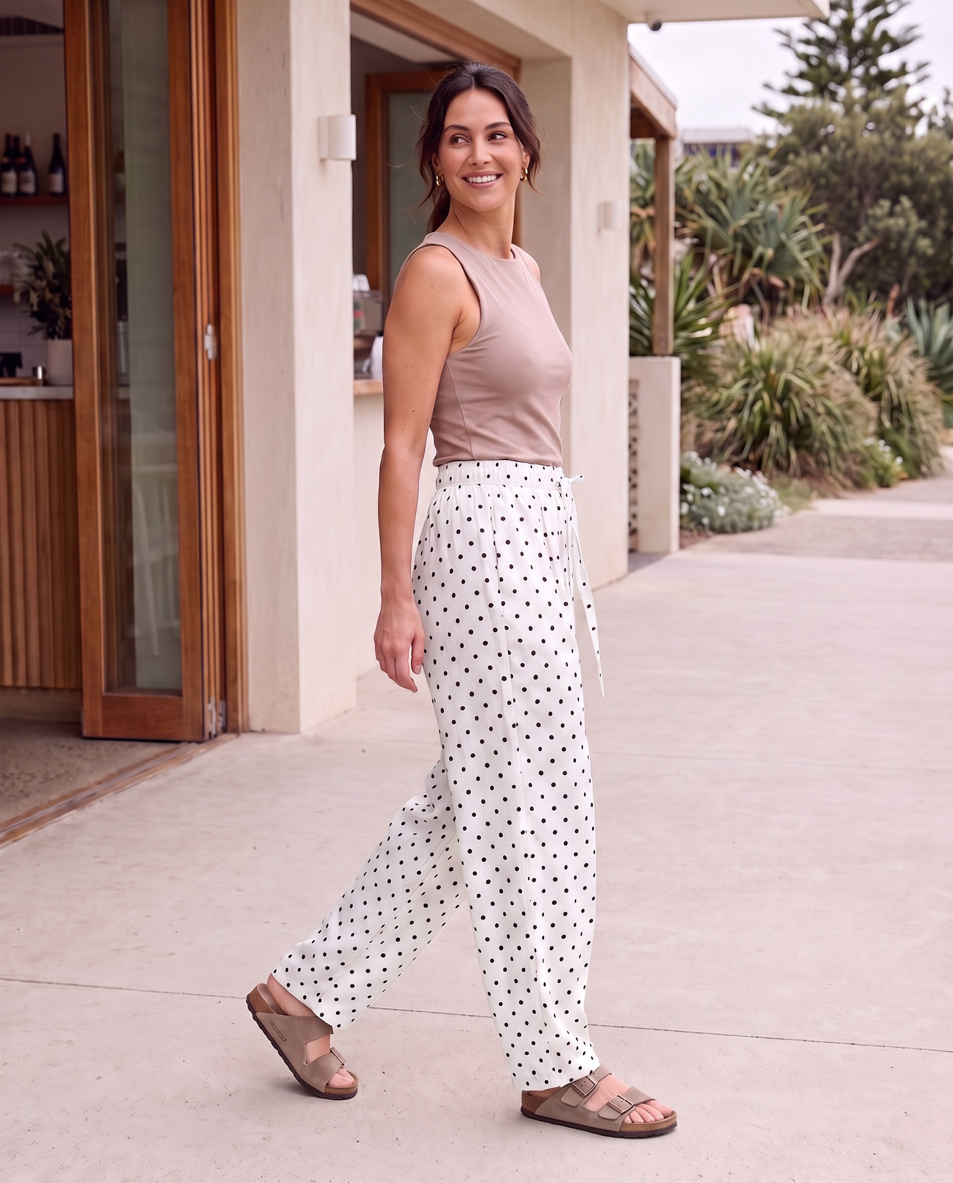 Polka Dot Wide Leg Pants, Australian lifestyle