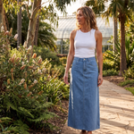Pinstripe Denim Skirt — Australian lifestyle 2