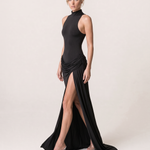 High Neck Maxi Dress with Side Split – alternate product view