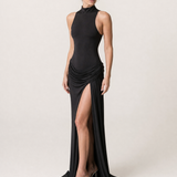 High Neck Maxi Dress with Side Split – primary product view