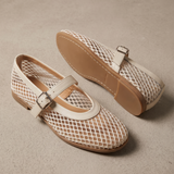 Inez Comfortable Mesh Flat Sandals — detail view