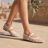 Inez Comfortable Mesh Flat Sandals — lifestyle view