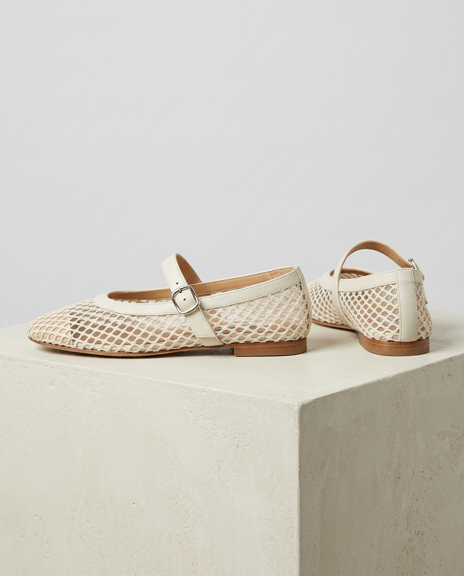 Inez Comfortable Mesh Flat Sandals — side view