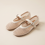 Inez Comfortable Mesh Flat Sandals — Beige variant