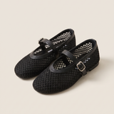 Inez Comfortable Mesh Flat Sandals — Black variant