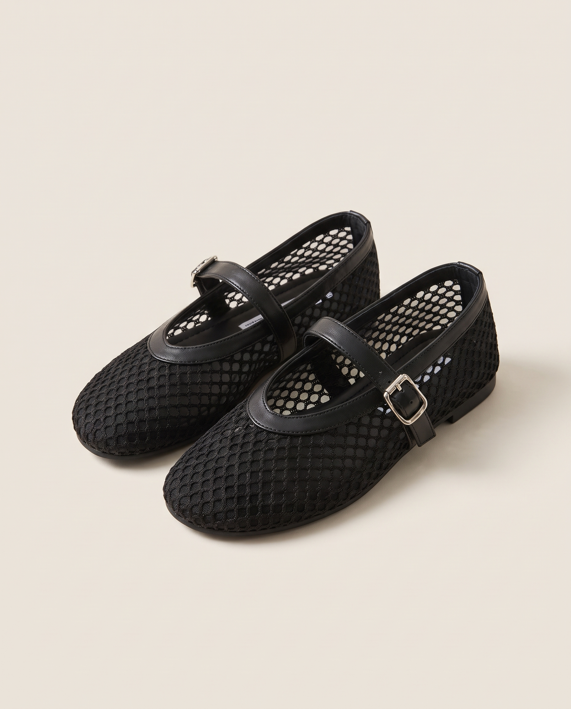 Inez Comfortable Mesh Flat Sandals — Black variant