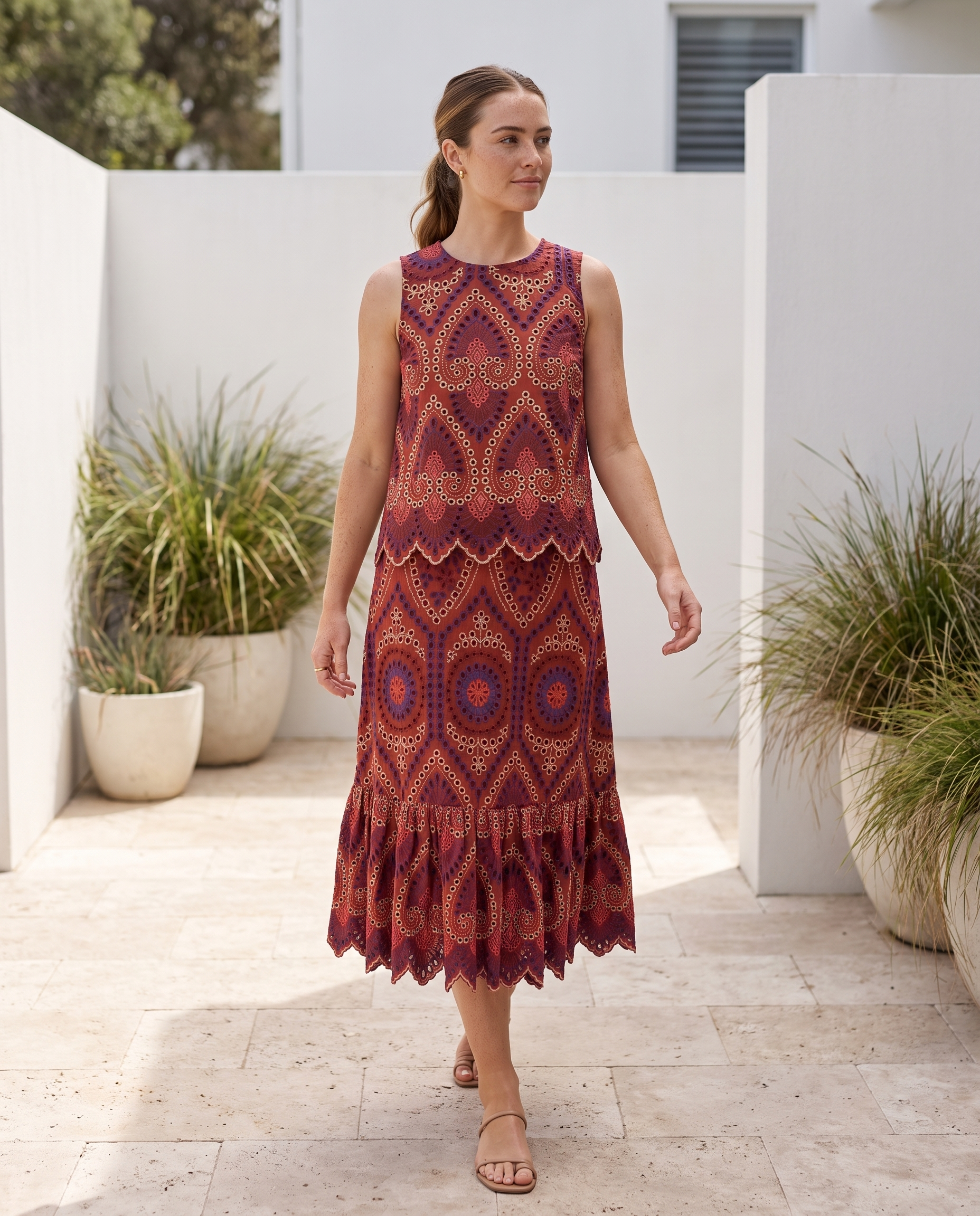 Iris Contemporary Pleated Ruffle Skirt Set – Australian coastal lifestyle