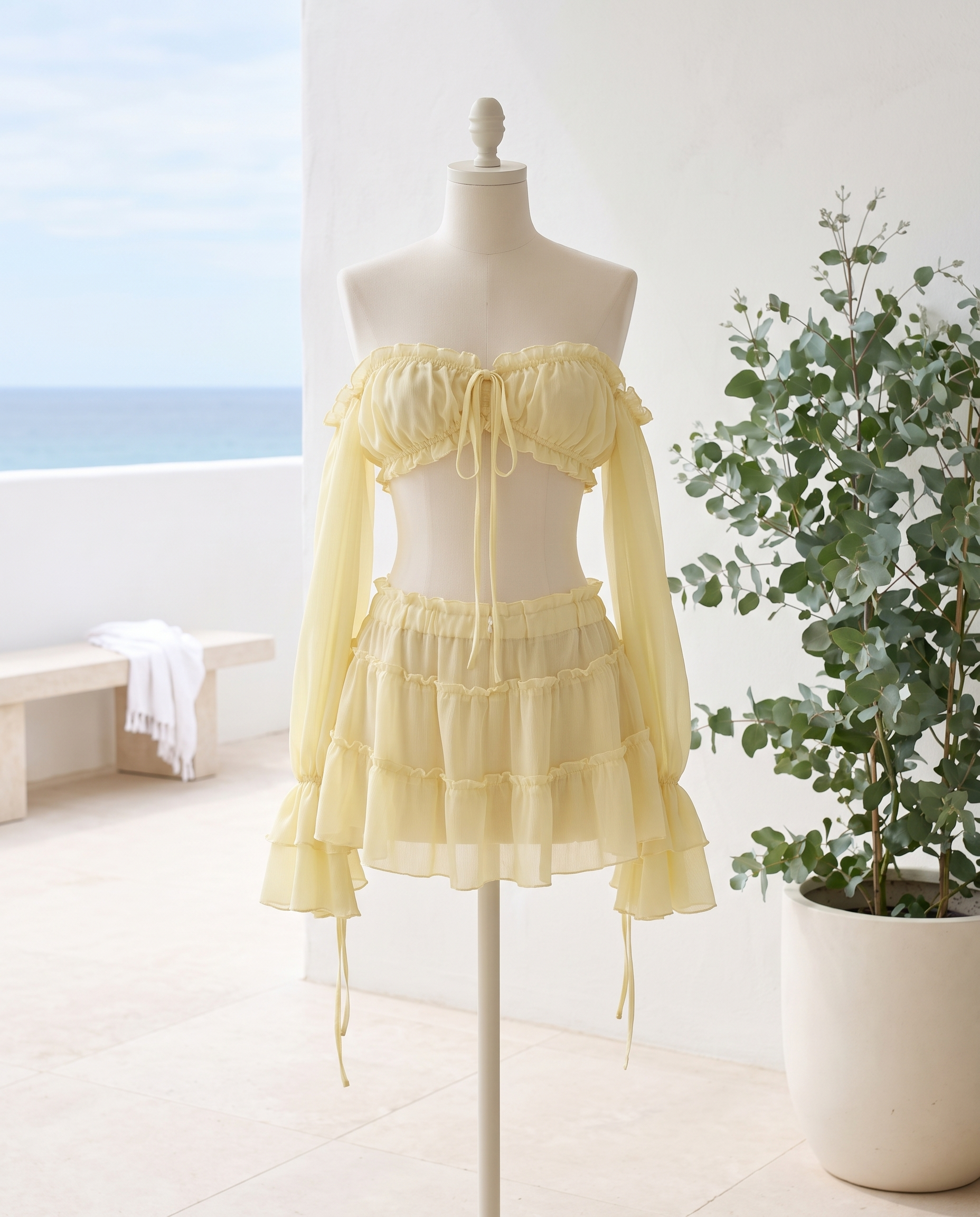 Isla Ruffled Beach Cover-Up Separates – Australian lifestyle view