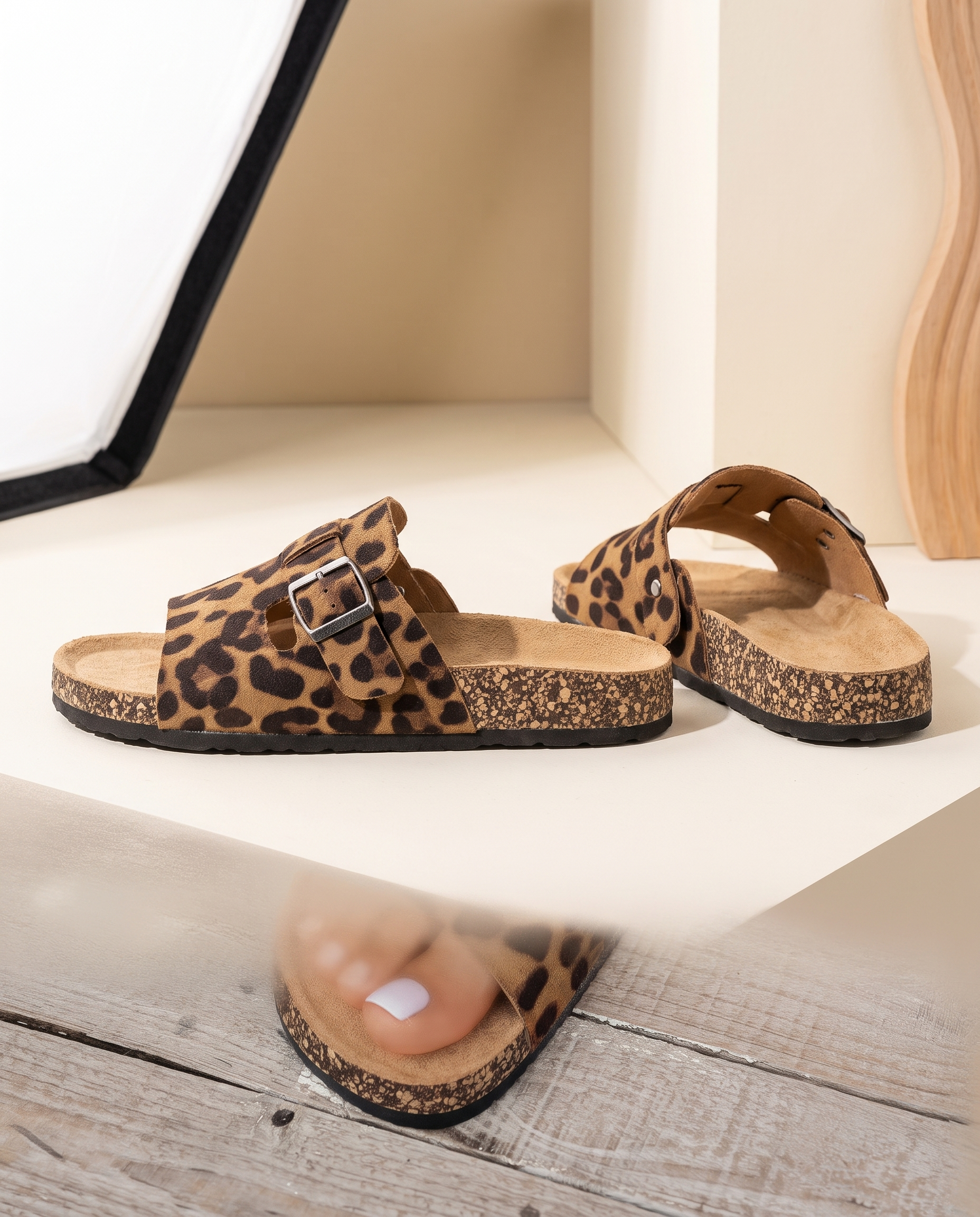 Jolie Classic Open-Toe Slip-On Sandals — side view