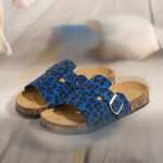 Jolie Classic Open-Toe Slip-On Sandals — Blue variant
