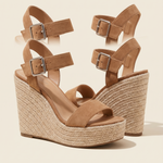 Kenzie Classic Wedge Cross-Strap Sandals — side view