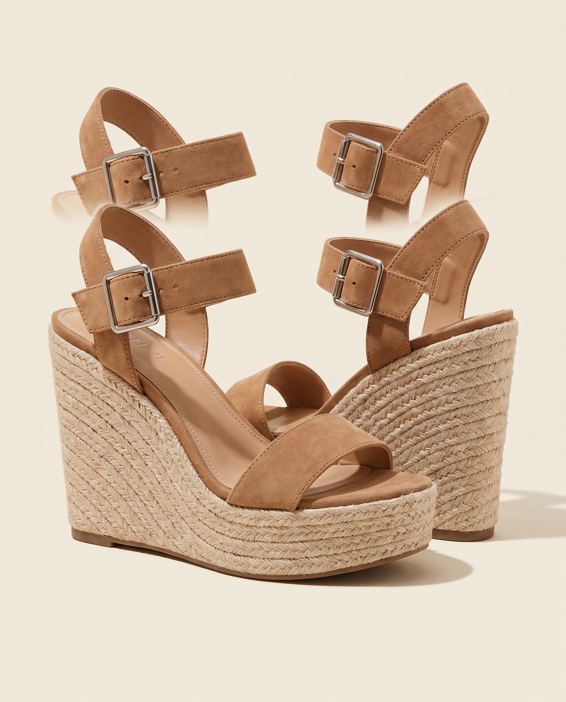 Kenzie Classic Wedge Cross-Strap Sandals — side view