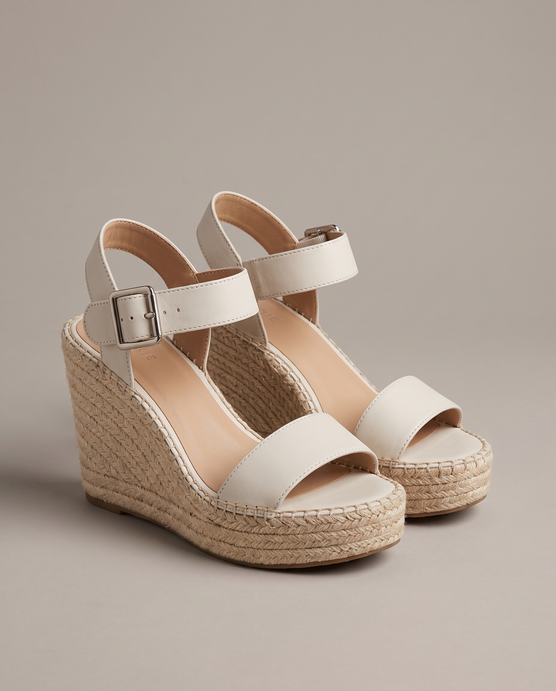 Kenzie Classic Wedge Cross-Strap Sandals — white variant