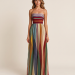 Leontine pleated strapless maxi dress front