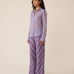 Lila Relaxed Wide-Leg Long-Sleeve Trouser Set – three-quarter view