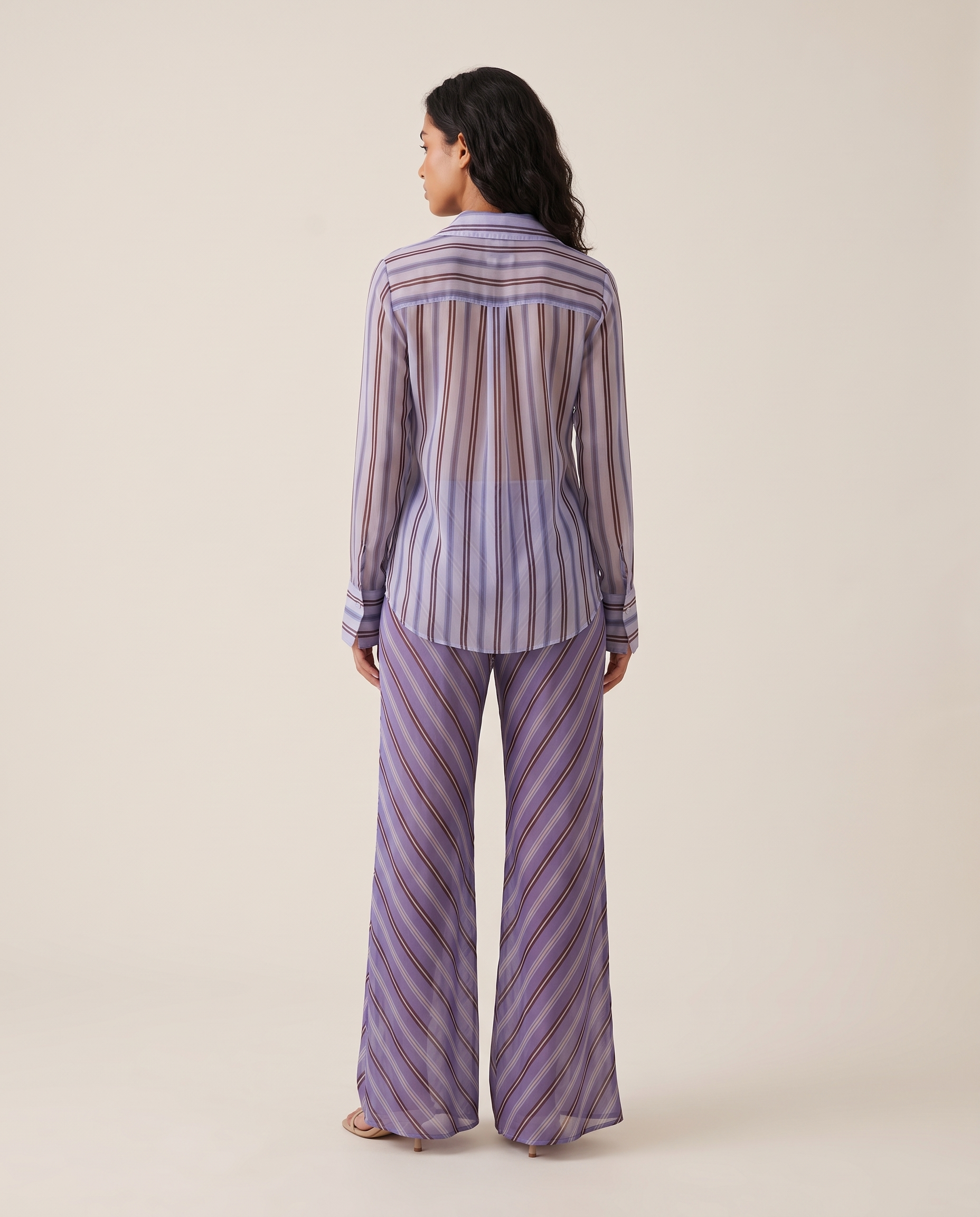 Lila Relaxed Wide-Leg Long-Sleeve Trouser Set – back