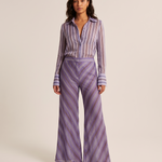 Lila Relaxed Wide-Leg Long-Sleeve Trouser Set – front