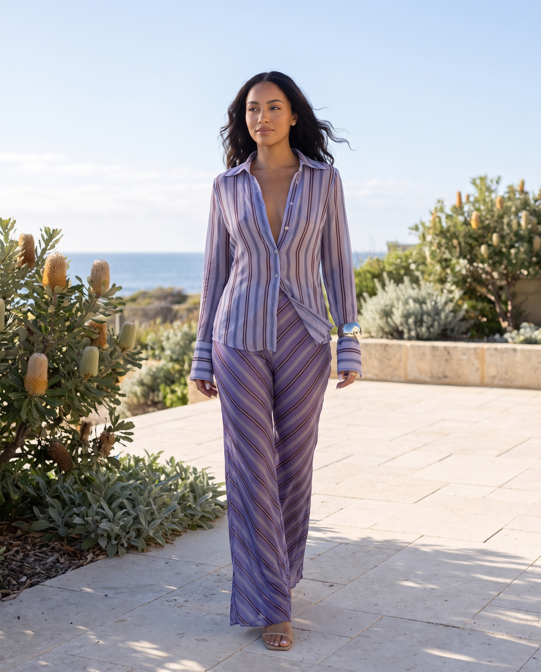 Lila Relaxed Wide-Leg Long-Sleeve Trouser Set – Australian coastal lifestyle
