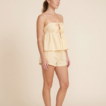 Lila Striped Tie-Front Cami and Boxer Short Set – three-quarter view