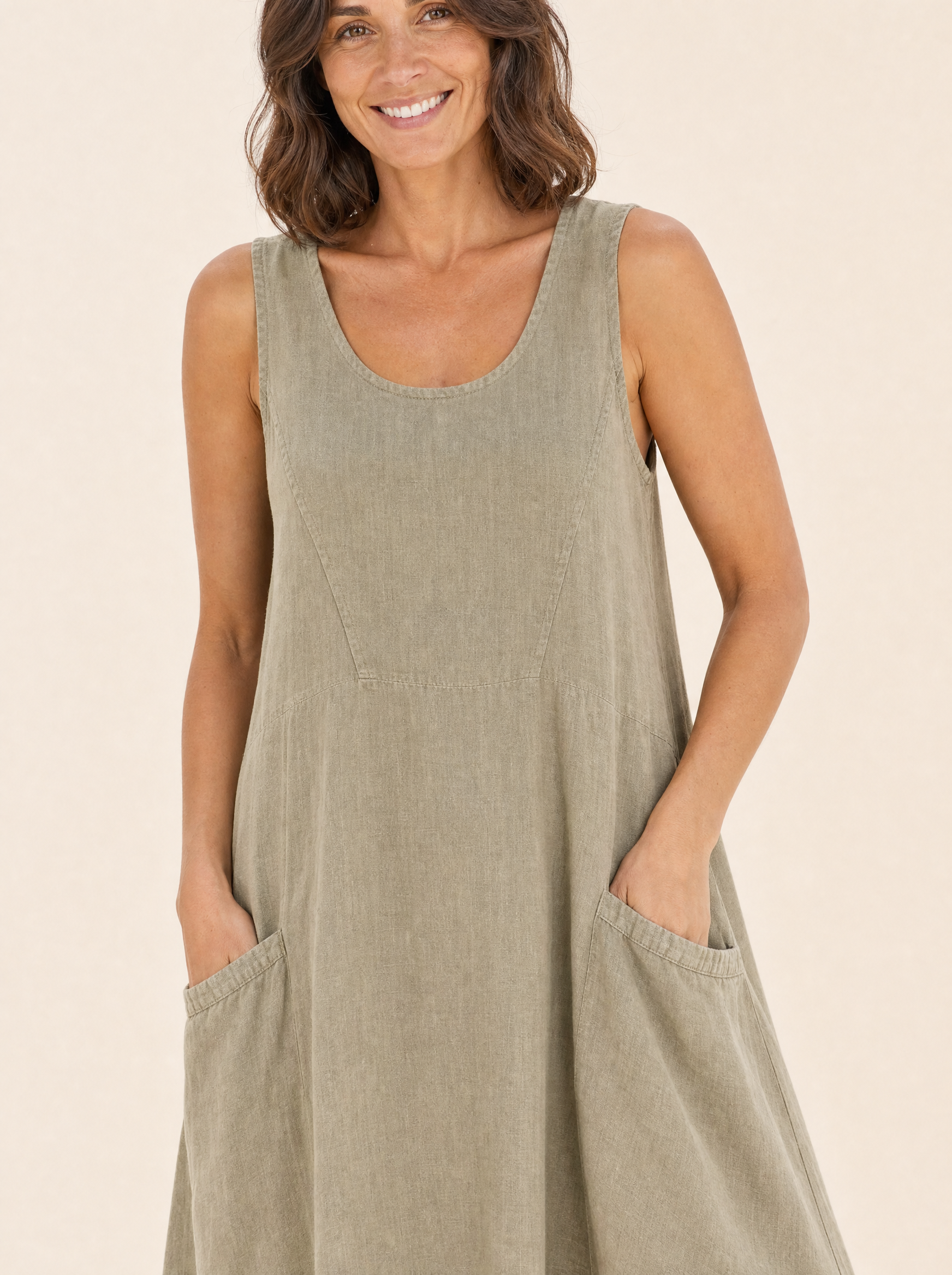 Linen Sundress with Side Pockets – product detail view 1