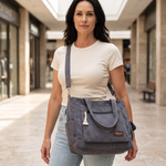 Liv corduroy tote close lifestyle view
