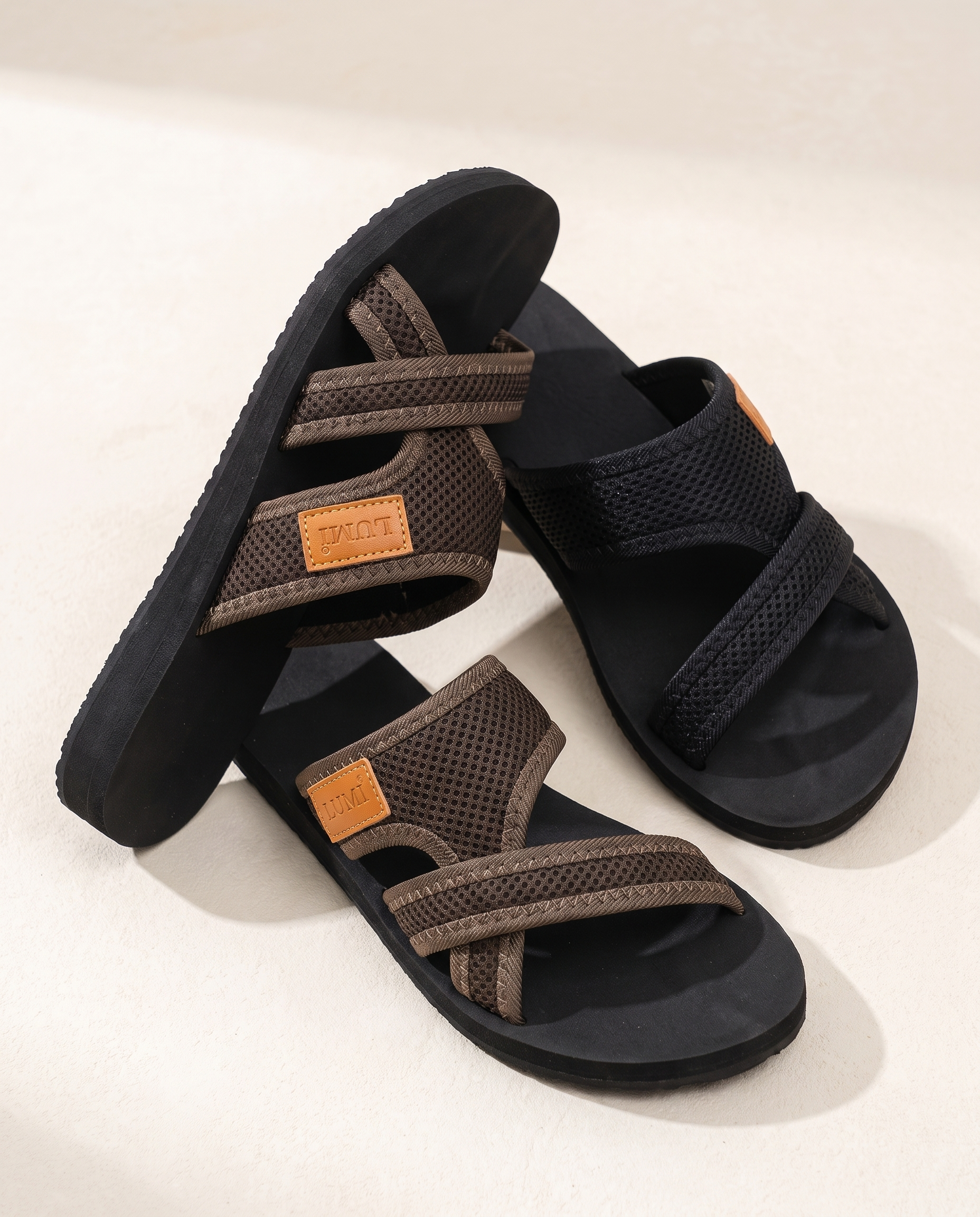 Lumi Comfortable Mesh Flat Sandals — detail view