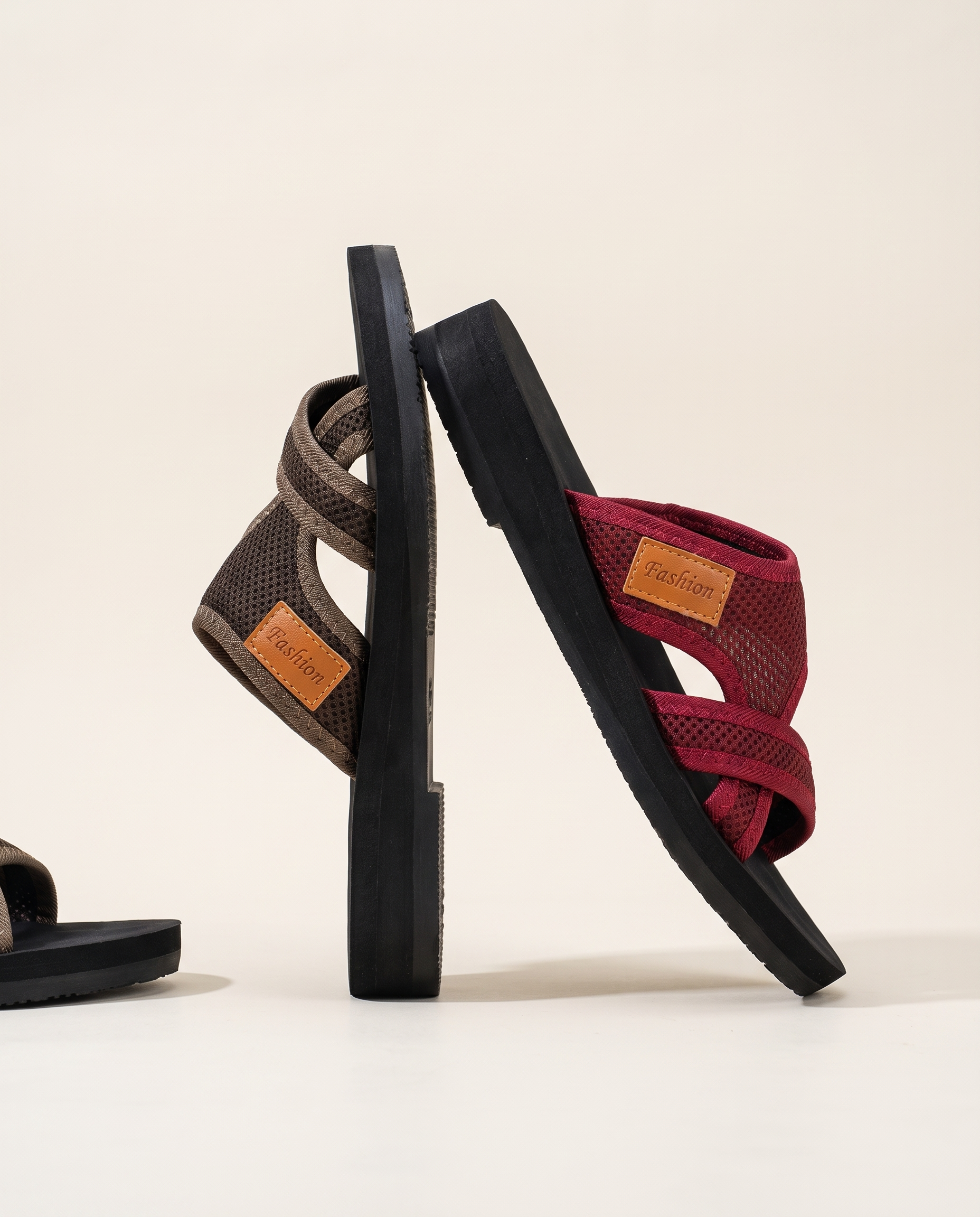 Lumi Comfortable Mesh Flat Sandals — side view